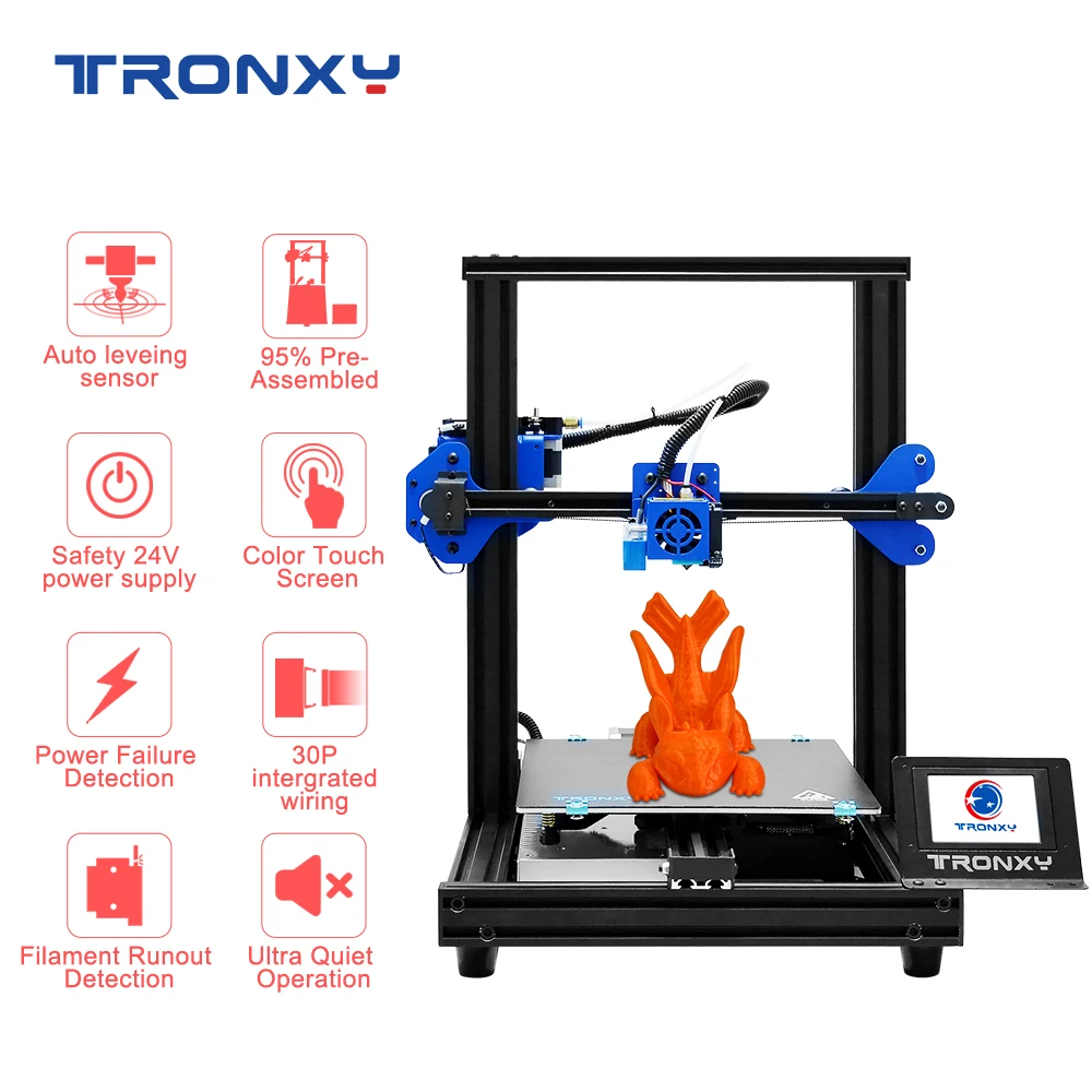 Новинка 2020 года высокоточный 3D принтер Tronxy XY 2 PRO с алюминиевым профилем большой