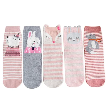 

Spring Autumn Socks Cute Cartoon Print Socks for Girl Casual Candy Breathable Moisture Wicking Elastic Socks