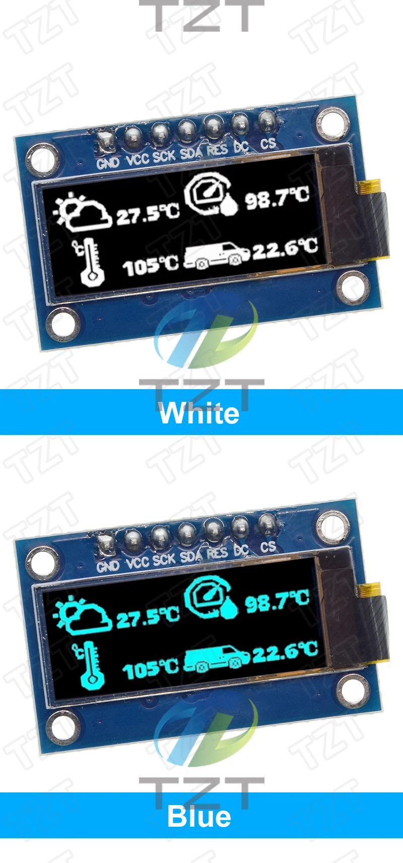 1/3 Stück SSD1306 7PIN 0,91 Zoll 128x32 SPI OLED-Modul 0,91" OLED-Anzeigemodul Weiß-Blaues OLED-Bildschirmmodul für Arduino – Detail 7