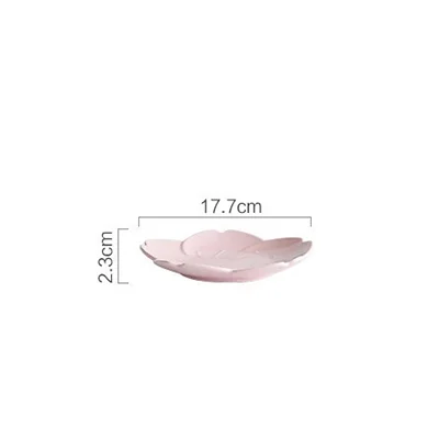 plate 7 inch Pink Японская керамика посуда для завтрака закуски маленькое блюдо креативная вишневая тарелка для суши Милая тарелка для фруктов поднос для десерта - Цвет: plate 7 inch Pink