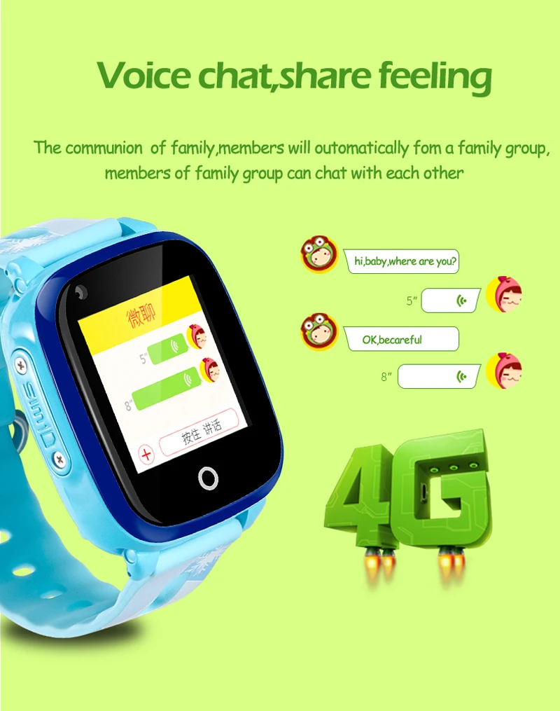  696 DF33Z Waterproof 4G Child Smart Watch Camera GPS WIFI Students Kids Children Smartwatch SOS Vid