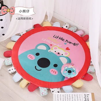 

Living Room Decoration Outdoor Play Carpet Cute Cartoon Sleeping Bear Rugs Kids Baby Room Round Carpet/Mats CF