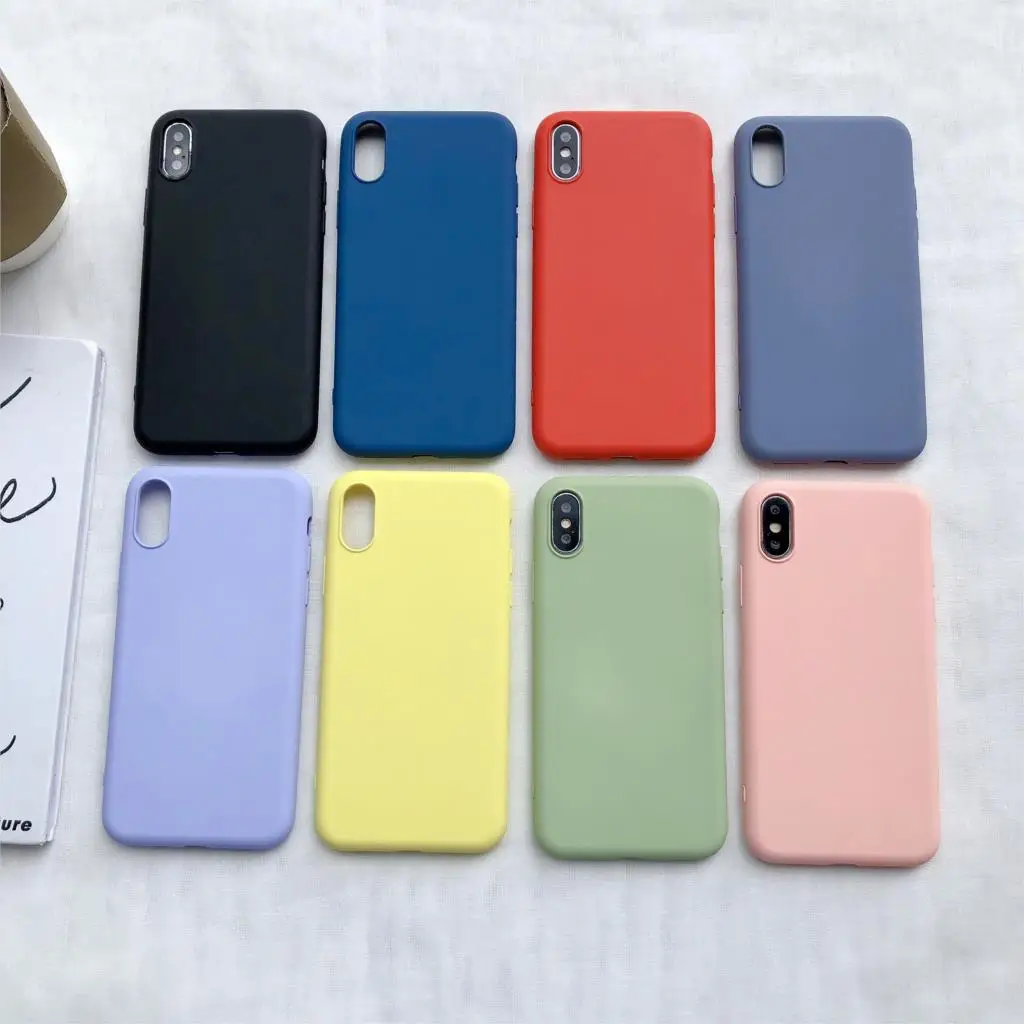 

Thin Soft Case For iPhone 7 8 6 6s Plus 7Plus Original Liquid Silicone Cover Candy Color Coque Capa For iPhone XR X Xs Max Cases
