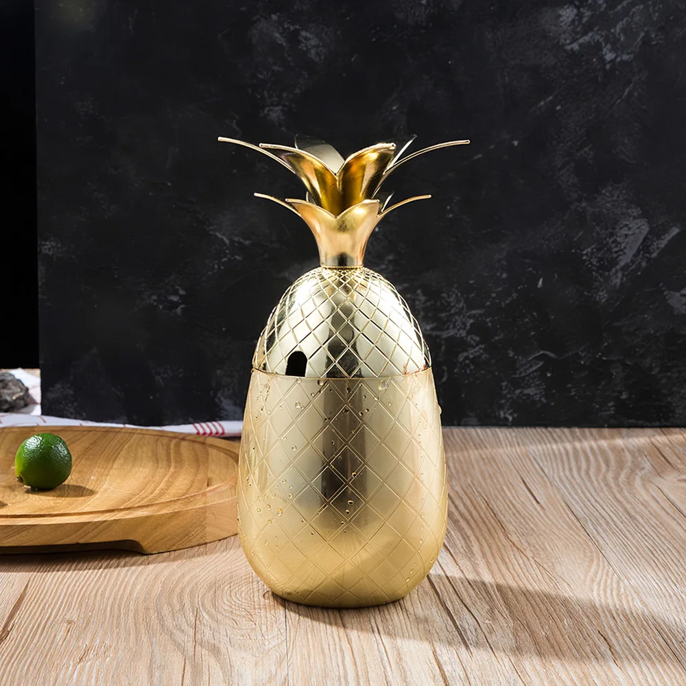 500 мл креативный ананас бокал для вина из нержавеющей стали ремесло коктейльный стакан современное дизайнерское стекло для кухонные принадлежности для барной вечеринки