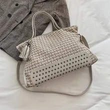 Скраб кожа переплетения сумки через плечо для женщин Сумка женская подвеска Роскошные дамские сумочки и кошельки