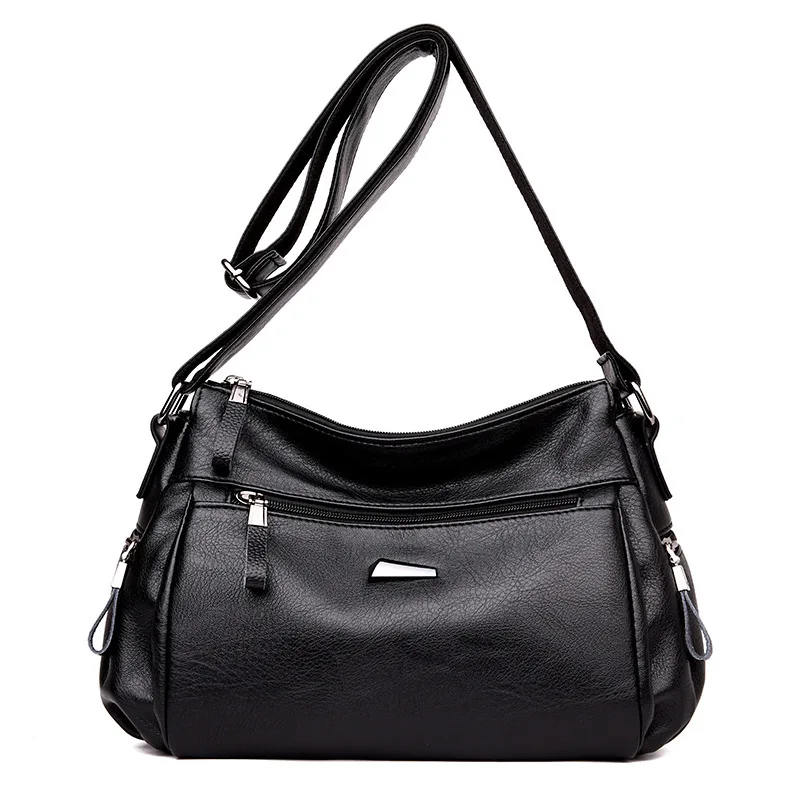 

Soft Leather WOMEN'S Bag Shoulder 2019 New Style Middle-aged Women's Glorious Simple Versatile WOMEN'S Bag Multi-functional Momm