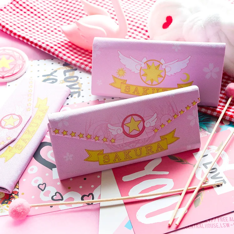 Аниме Card Captor Sakura девочек канцелярские очки Чехол Карандаш Чехол Коробка