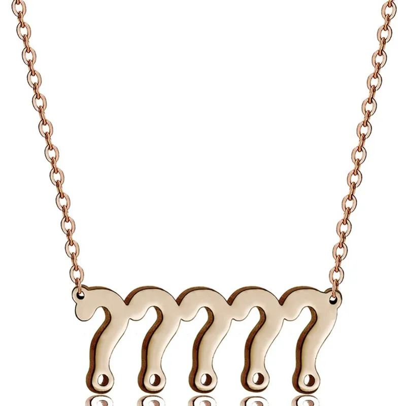 Question Mark Symbol Pendant Necklace Stainless Steel Link Chain Trendy Women Girls Everyday Clothing Match Party Gift | Украшения и