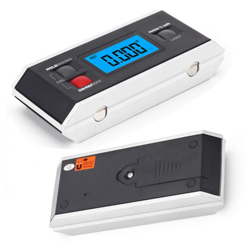 Digital Protractor With Backlight Alarm Magnetic V-Groove Gauge Level Inclinometer Slope Meter Angle Finder HT1196