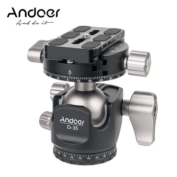 

Andoer Profile Double Panoramic camera Head Aluminum Alloy Ball Tripod Head Compatible with Canon Nikon Sony DSLR Max. Load 8kg