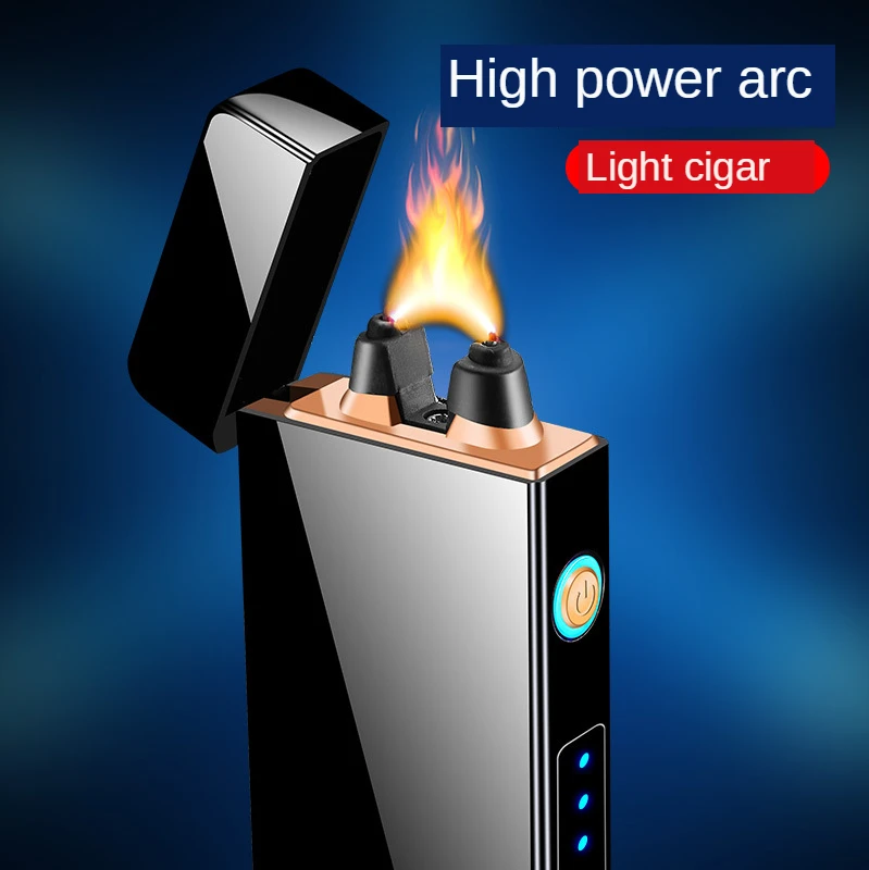 

Creative metal high power Arc honest lighter USB charging with cigarette cigar lighters Windproof flame Electronic lighter gift