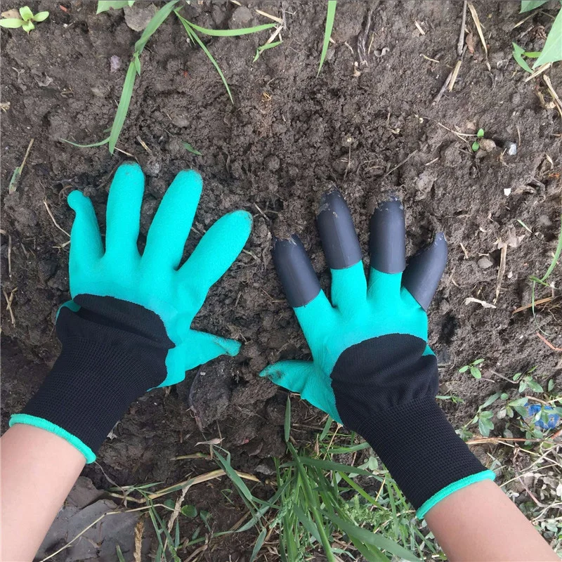 Luvas de Jardinagem com Garras de Escavacao luvas para cavar com as maos com unhas de plastico para cavar na terra