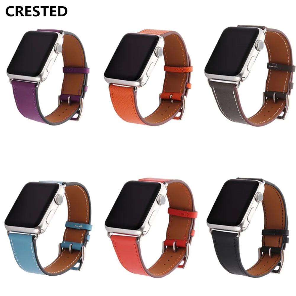 Ремешок из натуральной кожи для Apple watch band 42 мм 38 мм Iwatch series 5 4 3 2 1 повязки на запястья-Браслеты Ремешок для часов аксессуары