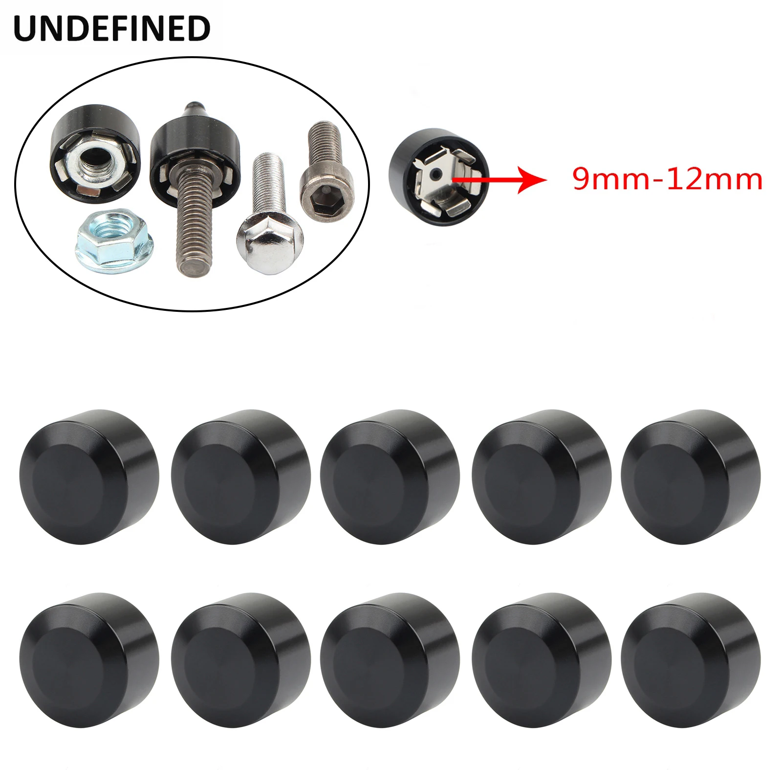 10Pcs Motorcycle 9mm 12mm Engine Bolt Head Topper Cover Caps CNC For