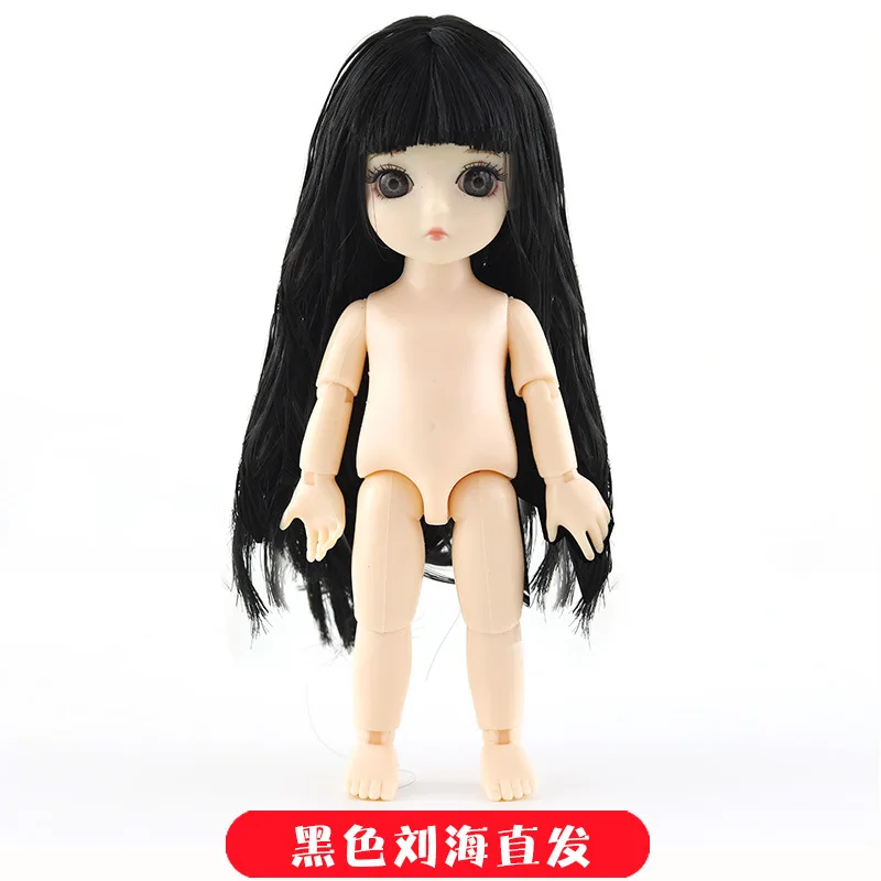 Американская девочка кукла 13 подвижные шарнирные куклы 16 см кукла игрушка BJD Обнаженная Кукла тело 3D настоящий глаз кукла игрушка для девочек подарок девочка игрушки куклы лол трессы для кукол одежда для беби бона - Цвет: HEI-ZHI