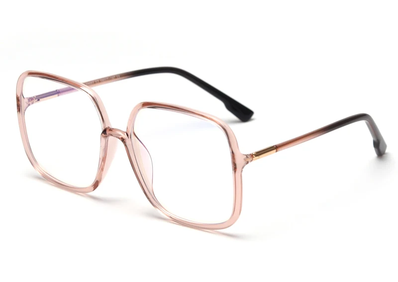 Peekaboo черные TR90 большие очки Квадратные женские прозрачные линзы мужские ретро оптические очки прозрачные зеленые аксессуары - Цвет оправы: light brown frame