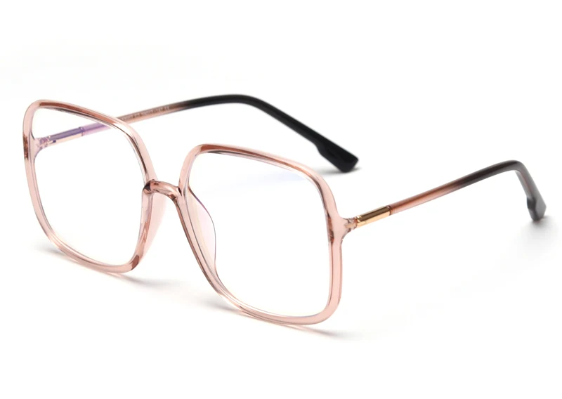 light brown frame Peekaboo черные TR90 большие очки Квадратные женские прозрачные линзы мужские ретро оптические очки прозрачные зеленые аксессуары - Цвет оправы: light brown frame