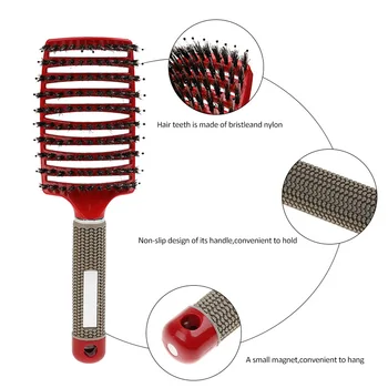 

High quality Hair Brush Bristle Hairbrush Hair Combs Women Curly Scalp Massage Comb for Salon Hairdressing Styling Tools
