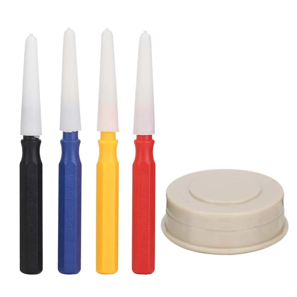 4Pcs Oil Pin Pen Dip+ 1Pc Oiler Dish Tool Set Watch Repairing Accessory Repair Point Oil Tool Watch Repair Tool for Watchmaker