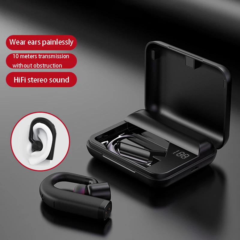 Bluetooth Earbuds Wireless Bluetooth Headset Super Long Standby Digital Display Hanging Ear Sports Headphones
