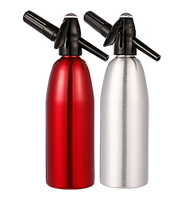 GOALONE 1L Aluminum Alloy Soda Siphon Professional Soda Sparkling Water Maker with Pressure Regulator for Juice Drinks Cocktails