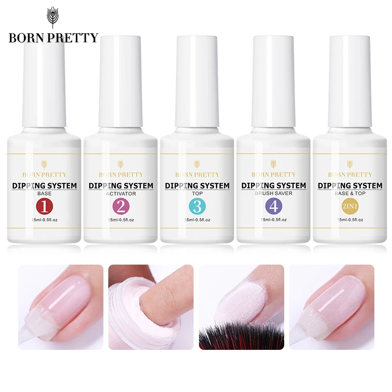 Born Pretty 15ml Dipping Nail Powder System Base Top Activator For Dip