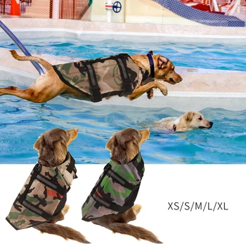 

XS-XL Pet Dog Life Jacket Puppy Outdoor Swim Vest Dog Safety Clothes Swimwear Costume Swimming Suit
