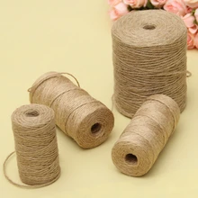 2021new 100Meters Natural Vintage Jute Rope Cord String Twine Burlap Ribbon Crafts Sewing DIY Jute Hemp Wedding Party Decoration