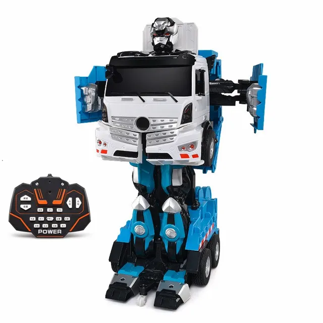 Intelligent Remote Control RC Truck 20mins 1:12 2.4G Intelligent Voice Control Deformed Robot Truck Model With Sound And Light