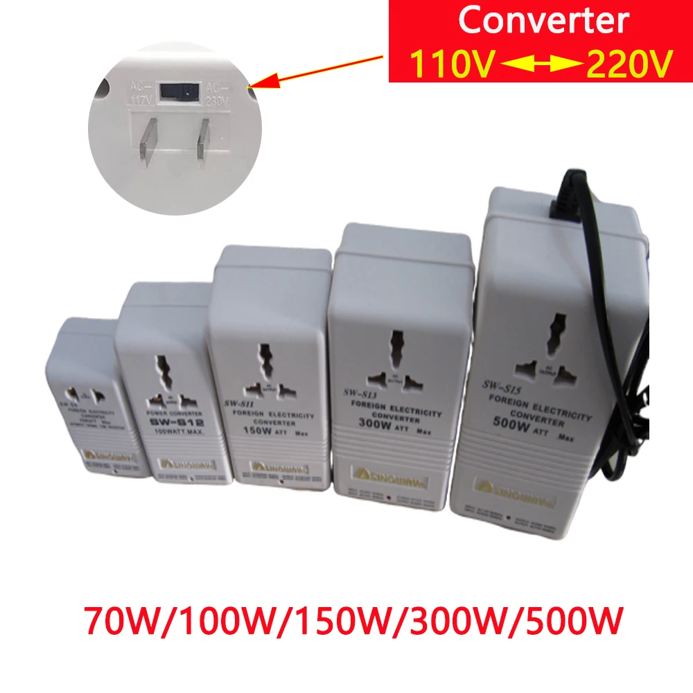 

70W/100W/150W Voltage Converter Transformer Switch professional convert 220V To 110V Step Up/Down Dual Voltage Converter