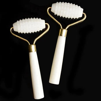 

1PCS Facial Massage Roller White Manual Natural Jade Stone Face Massager Beauty Tool For Healthy Youthful Skin
