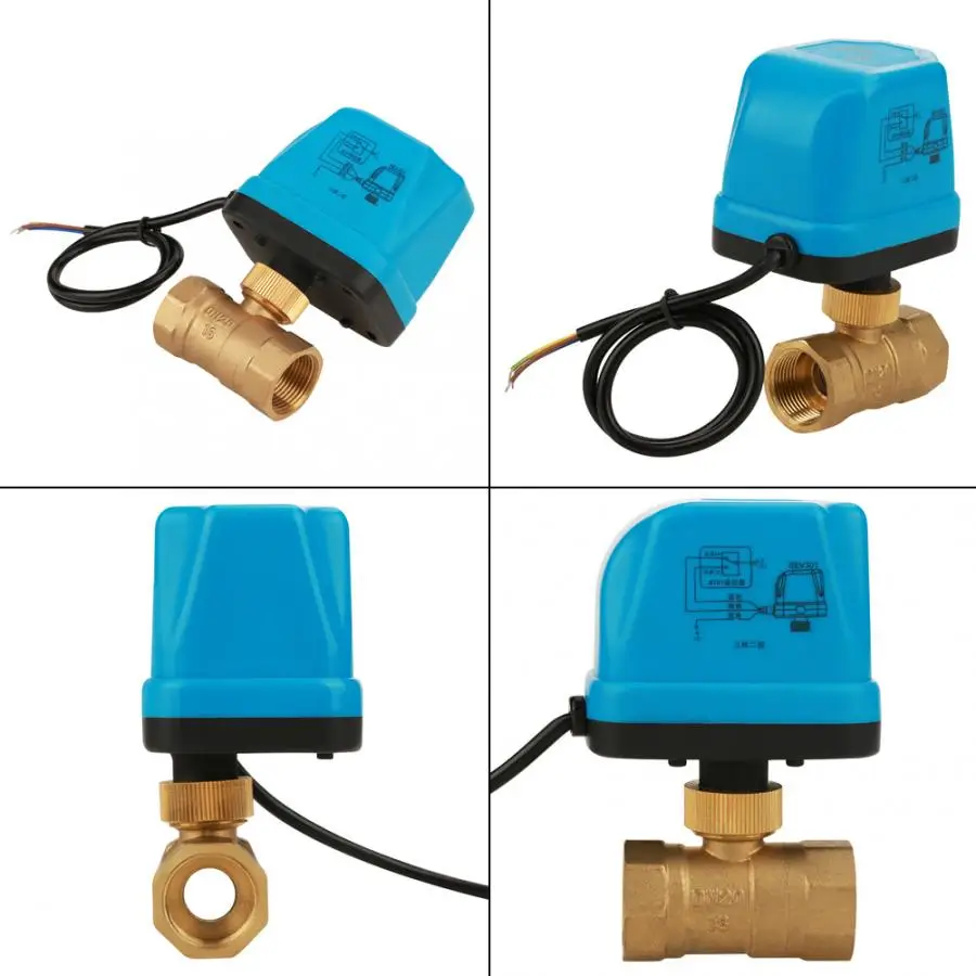 AC220V G3/" DN20 2 Way 3-wire латунный моторизованный привод шаровой клапан для кондиционера моторизованный шаровой клапан