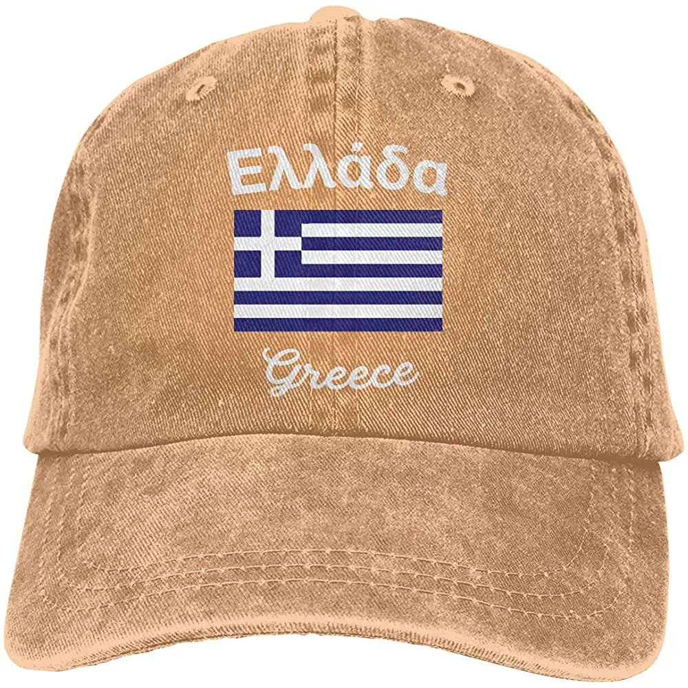 Для мужчин's/Для женщин Регулируемый джинсы Бейсбол Кепки с греческим флагом и плотная Кепки