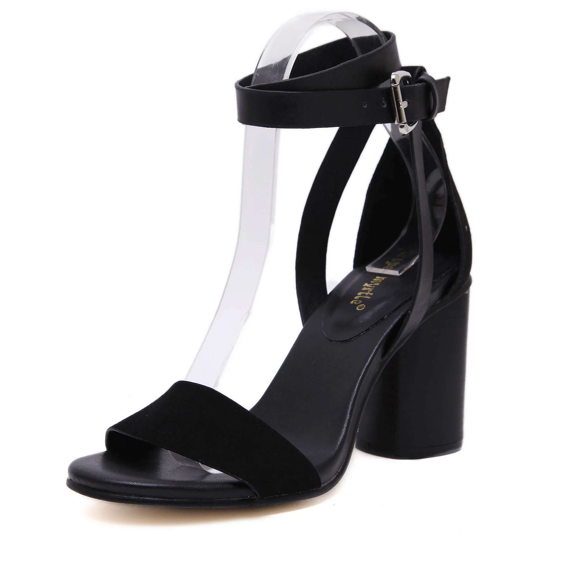 

Open Toe Basic High Square Heels Sandals Women Solid Ladies Shoes Casual Sandals
