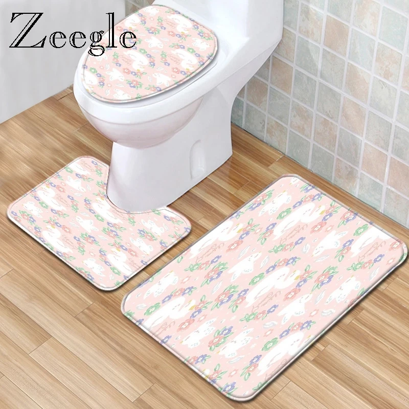 Soft Bathroom Halloween Print Rug Toilet Seat Cover Washable Pad Bathmat#5 