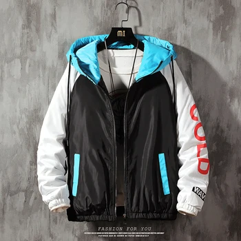 

2020 Mens Hip Hop Printing Parka Coat Jacket New Arrivals Casual Hooded Jackets Mens Fashion Loose Overcoat Men Coats