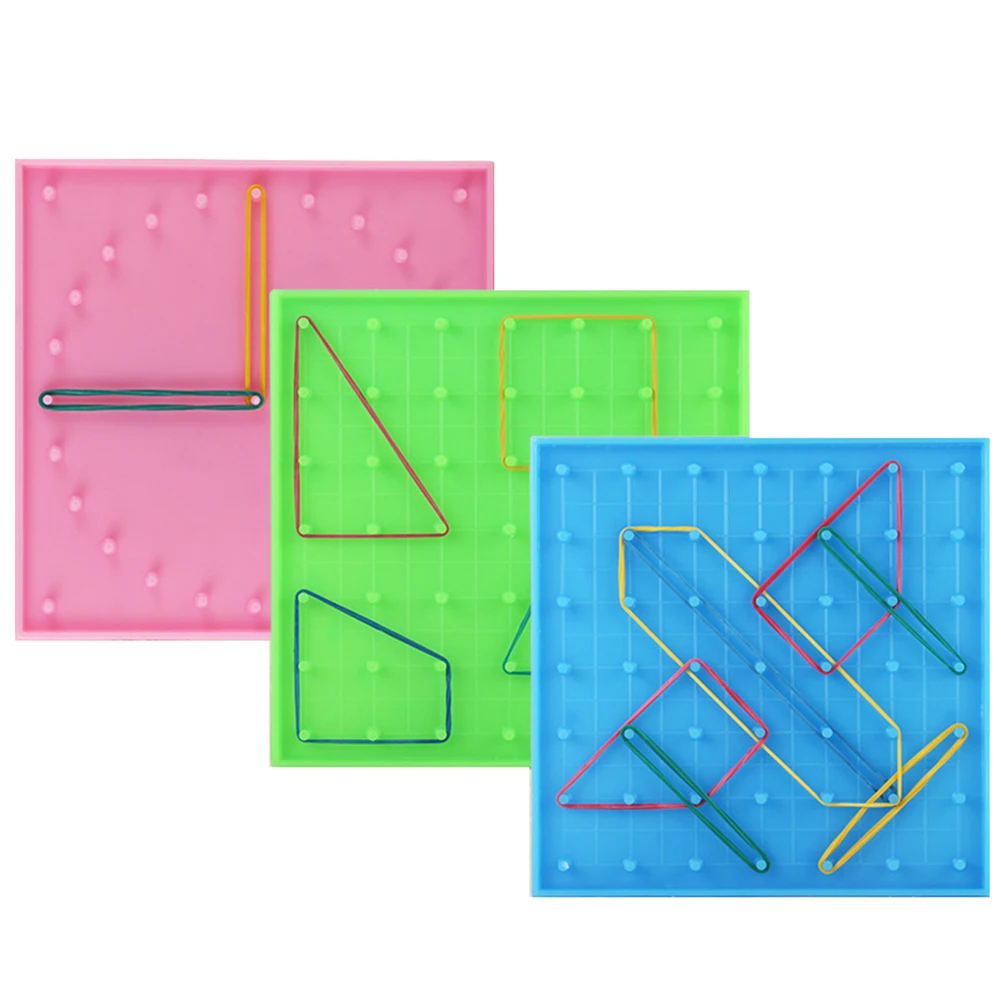 Двухсторонняя Peg Geoboard игрушка резиновый галстук графика обучающая детская развивающая игрушка для детей Дети Начальная математика образование 14x14 см