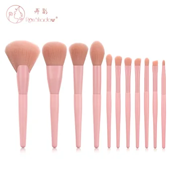 

11PCs Makeup Pink Suit Beauty Tool Face Powder Shape Brush