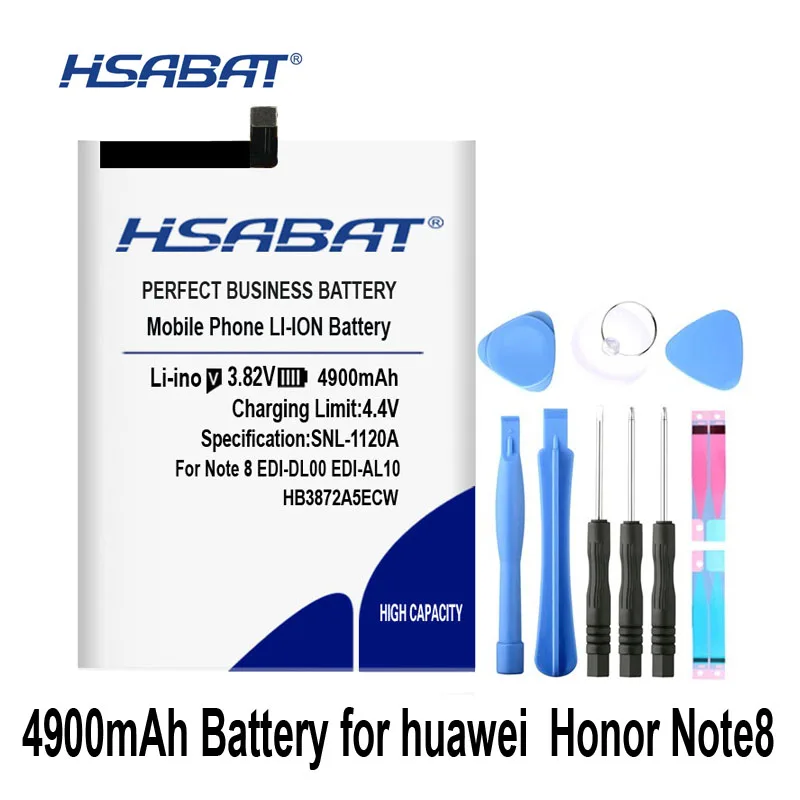 HSABAT HB3872A5ECW 4900 мА/ч, Батарея для Huawei Honor note 8 Note8 EDI-DL00 EDI-AL10 батареи
