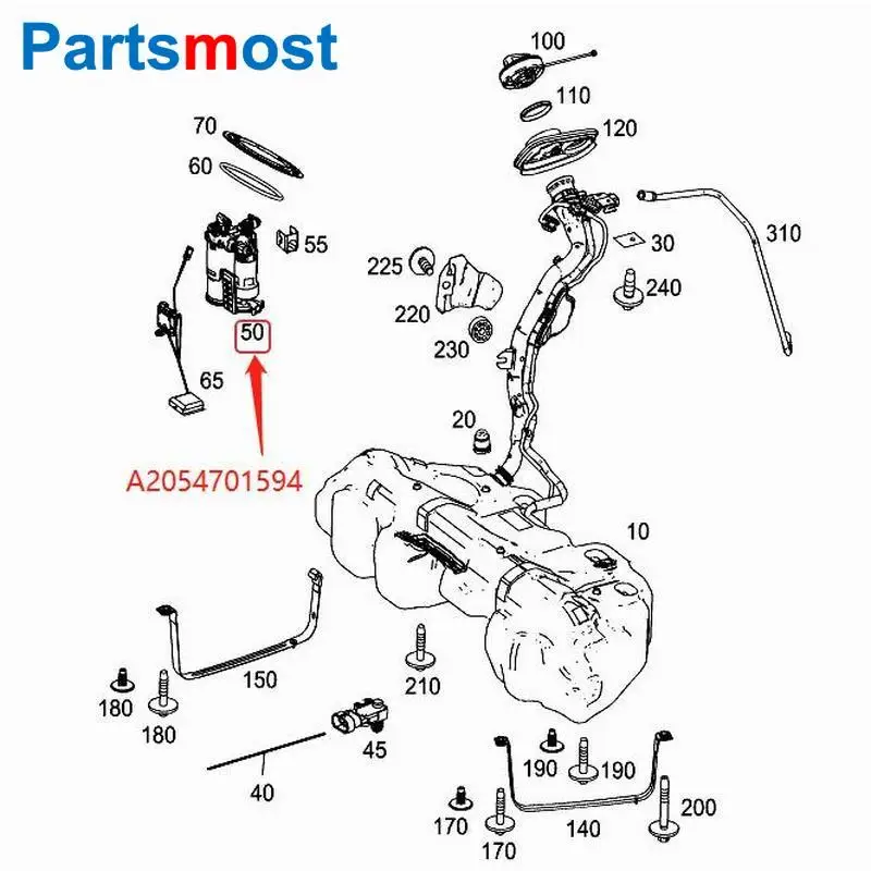 Модуль топливного насоса OE качества для Mercedes-Benz GLC300 C300 C400 C450AMG топливный насос в сборе A2054707801 A2054701594
