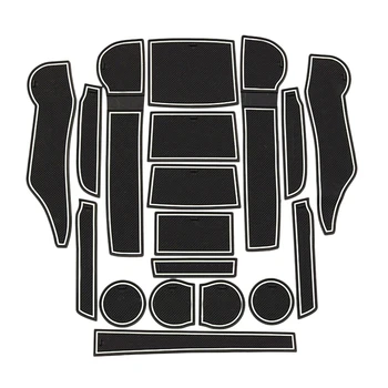 

18Pcs Car Front&Back Door Slot Pad Mat Cup Holders Mats Trim Interior Styling for Subaru Forester 2019 Interior Accessories Whit