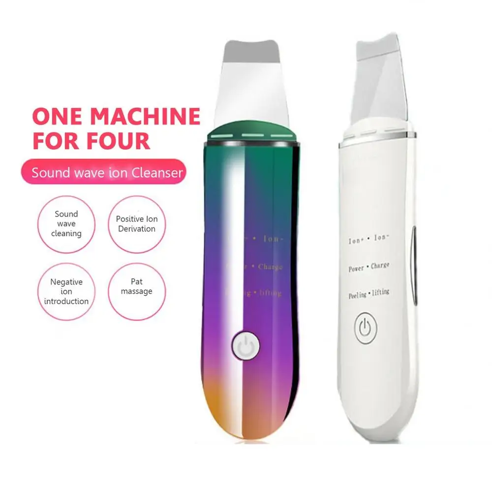 

HOT Ultrasonic Vibration Ion Cleansing Instrument deep wrinkle removal enhance skin elasticity Colorful Package USB Charging