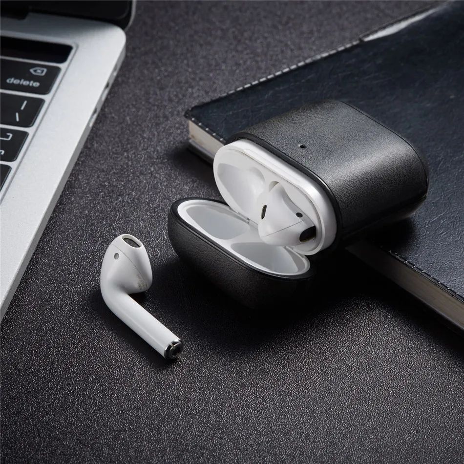 Кожаный чехол KJOEW для Apple AirPods с застежкой-крючком, чехол s для Airpods 1, 2, аксессуары для наушников Bluetooth, тонкий корпус