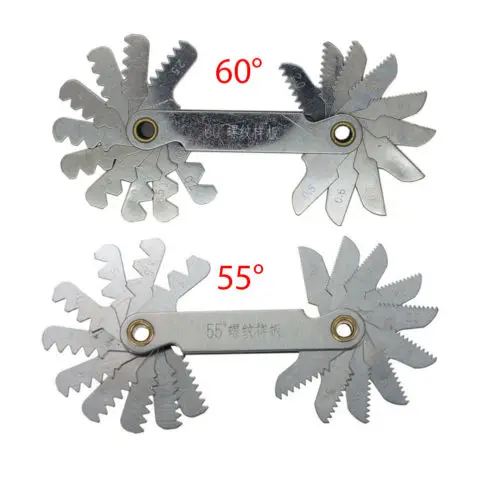 

Fixmee 20 blades Gauging Tools Gauges 1pc 55 degree Whitworth+1pc 60 degree Metric Screw Thread Pitch Measure Gage