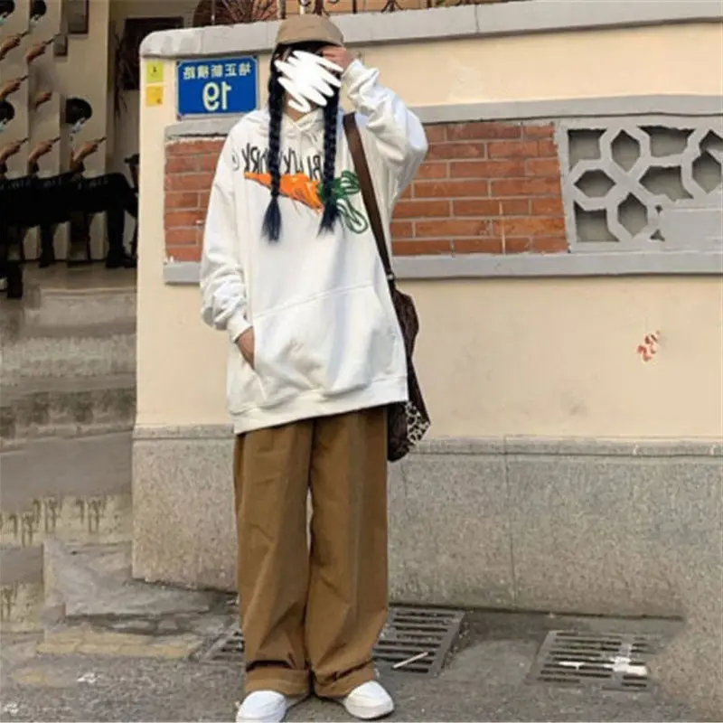 Plush thickened sweater women's autumn and winter 2021 new Korean loose ins national fashion lazy Hooded Jacket