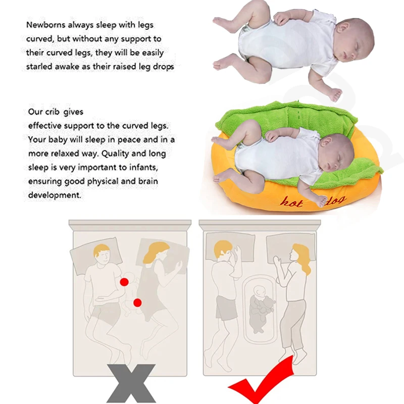 AAG Baby Nest Bed Plush Warm Newborn Portable Crib Cradle Baby Bassinet Bumper Baby Cot Travel Babynest Cribs Newborn Cushion