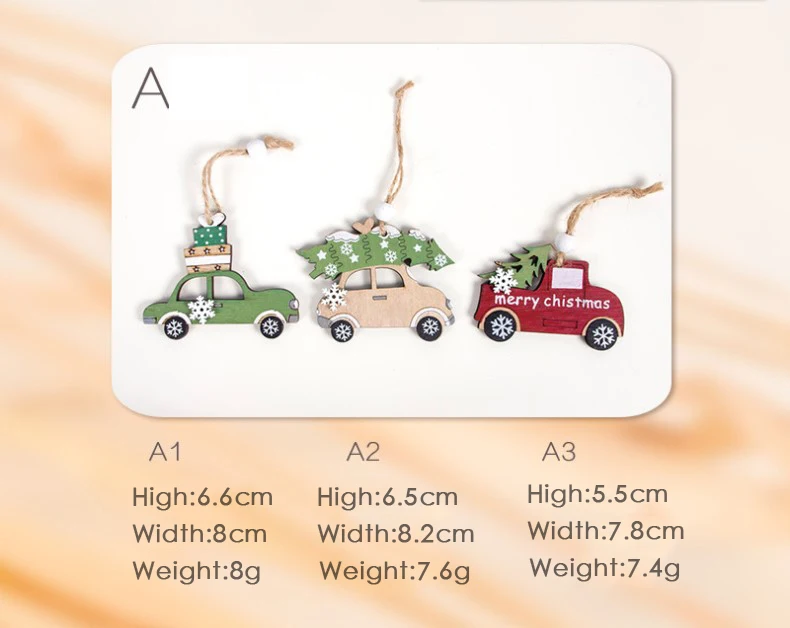 3 шт. Рождественский автомобиль олень Рождественская елка подвесное украшение для дома рождественские деревянные украшения Рождественская елка подвеска