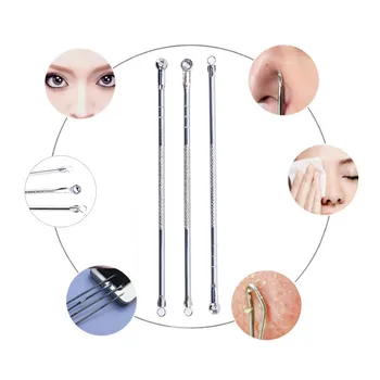 

3 Pcs/Set Face Care Tool Stainless steel Black Head Pimples Acne Needle Tool Blackhead Extractor Acne Blemish Extractor Remover