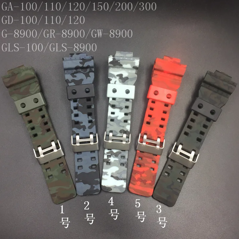 Ganti Gelang Jam Tali UNTUK Casio G-Shock GA-110 100 GA-200 GD-120 GW-8900  GR-8900 GLS-100 Watch Bezel Resin Kamuflase Hijau - AliExpress Elektronik  konsumen