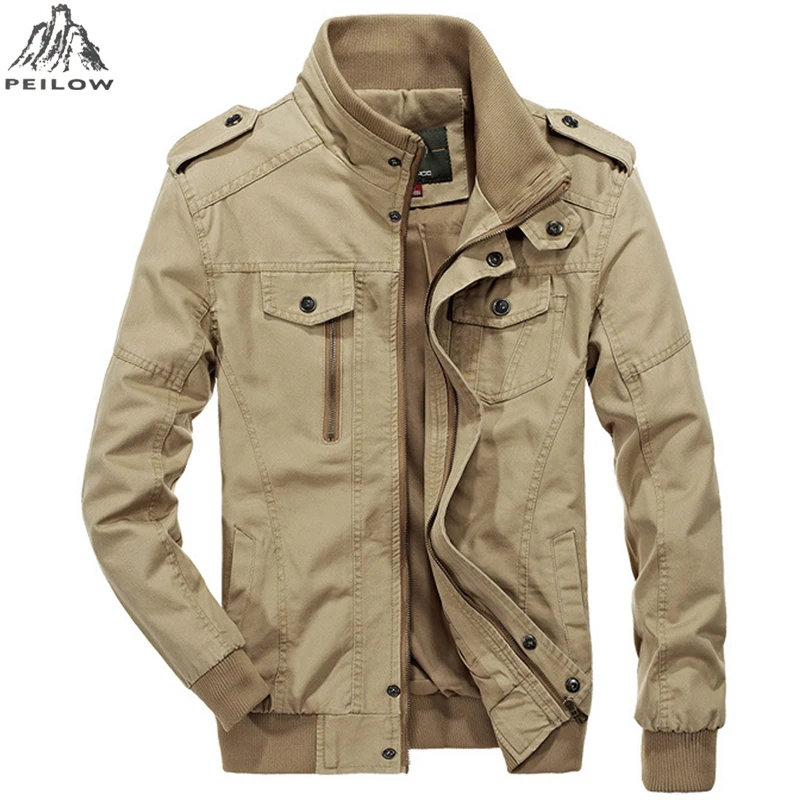 men`s Autumn Winter 100% Cotton Military Tactical windbreakers Jacket men Plus Size 5XL 6XL Bomber